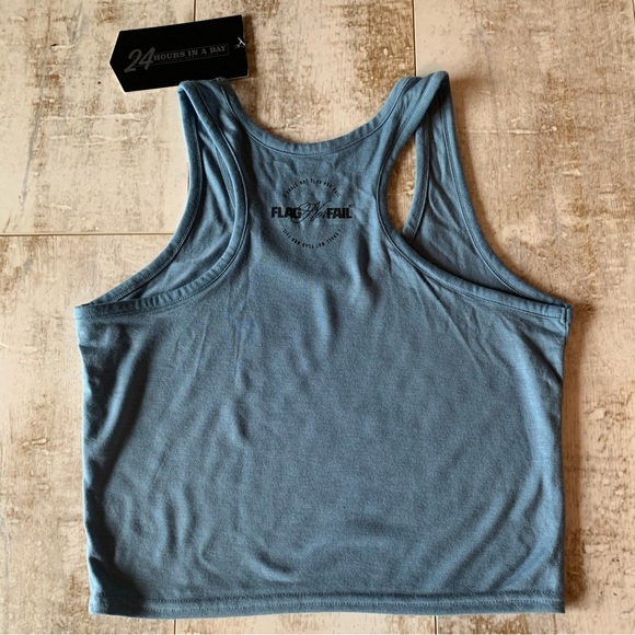 NWT Flag nor Fail Greatness is Built Blue Crop Tank - Picture 2 of 5